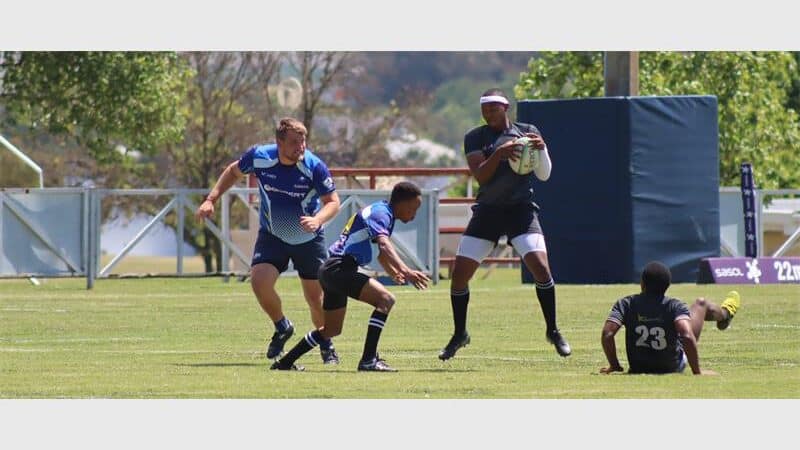 two rugby teams compete