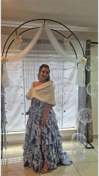 girl dressed up in beautiful dress