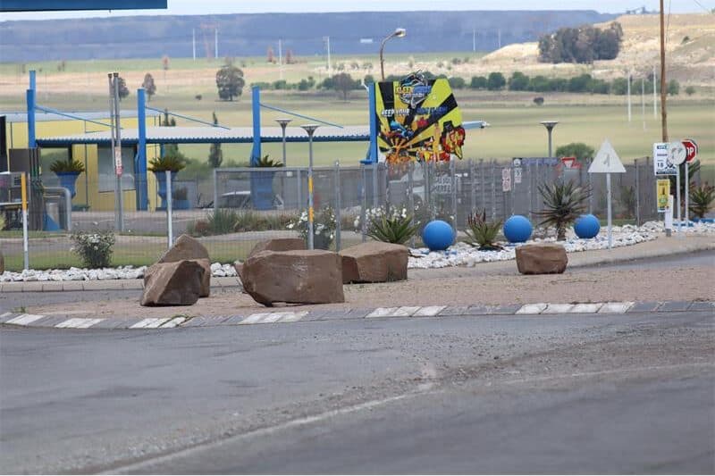 rocks placed as a barrier