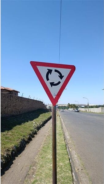 a traffic circle signage