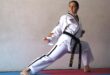 Woman in taekwondo suit