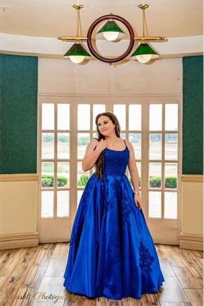 girl dressed up in beautiful dress