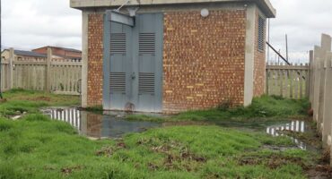 a pump station surrounded by sewage