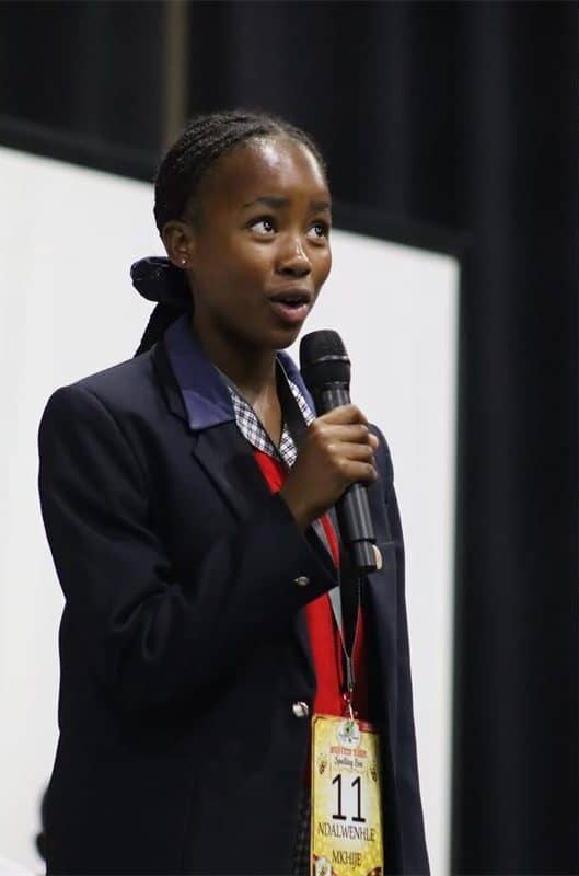 Highveld Ridge Primary School's Ndalwenhle Mhize takes the stage. Photo: Kerry Bird