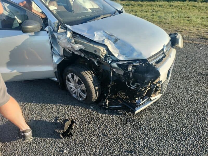 One of the cars in the three car-pile up on the R77.